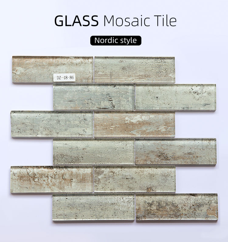 Azulejos de pared de mosaico de acero inoxidable de mezcla de vidrio de estilo moderno para barra, baño, protector contra salpicaduras de cocina