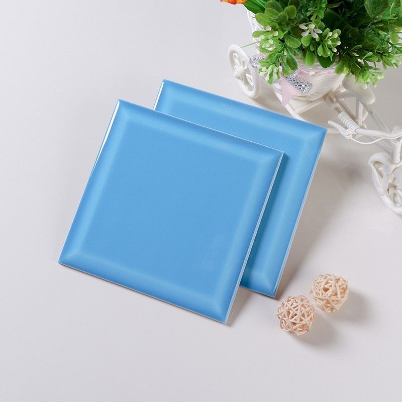 Baldosas de cerámica lisas de cerámica resistencia, baldosas de metro azul cielo 6 "x 6 "